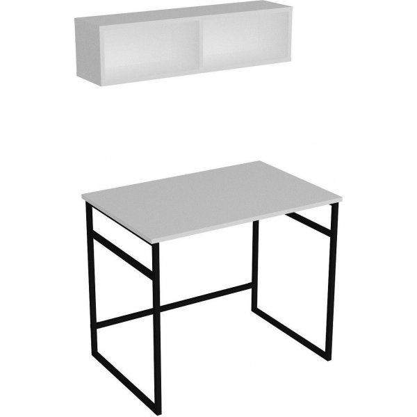 Bureau Gama 90x60 cm - Blanc/noir