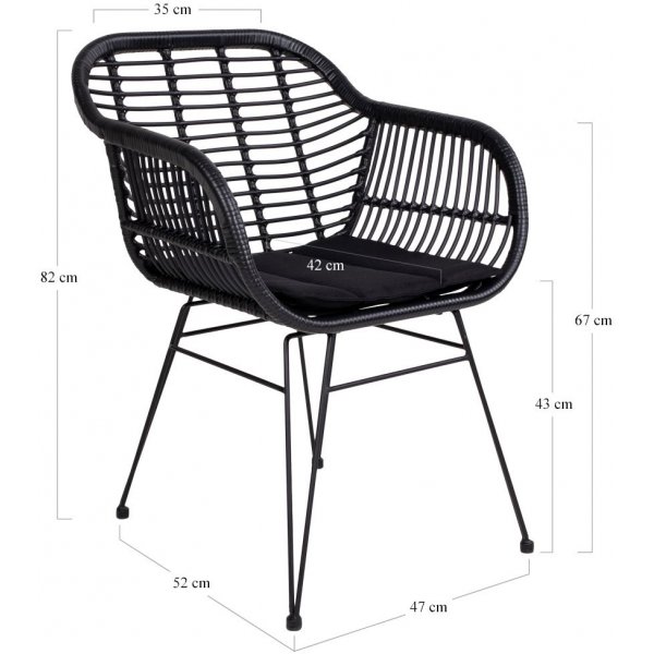 Trieste utestol med dyna - Svart + Flckborttagare fr mbler