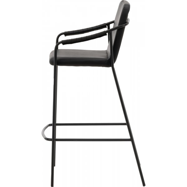 Tabouret de bar torsad - PU noir