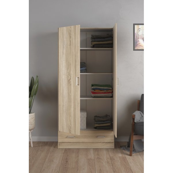 Armoire Space avec 2 portes et 1 tiroir - Chêne Armoire Space avec 2 portes et 1 tiroir - Chêne
