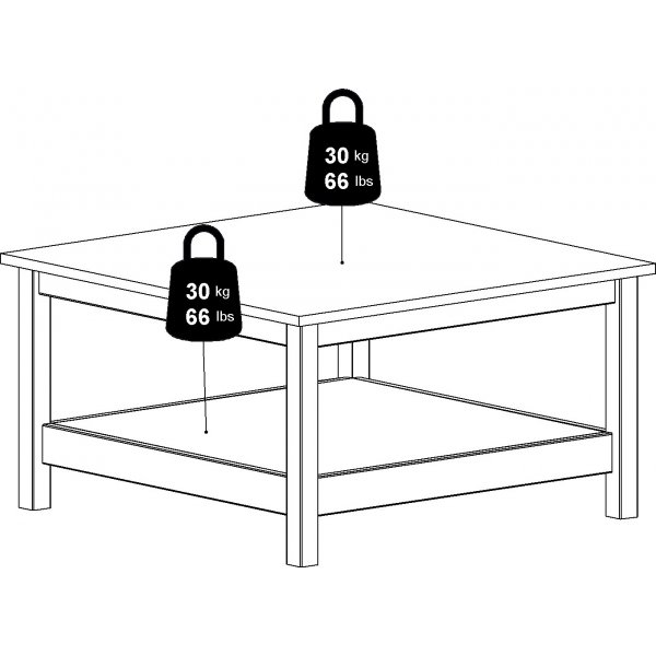 Table basse Madrid 81 x 81 cm - Blanc Table basse Madrid 81 x 81 cm - Blanc