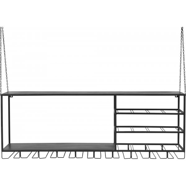Wall barhylla i metall - Svart