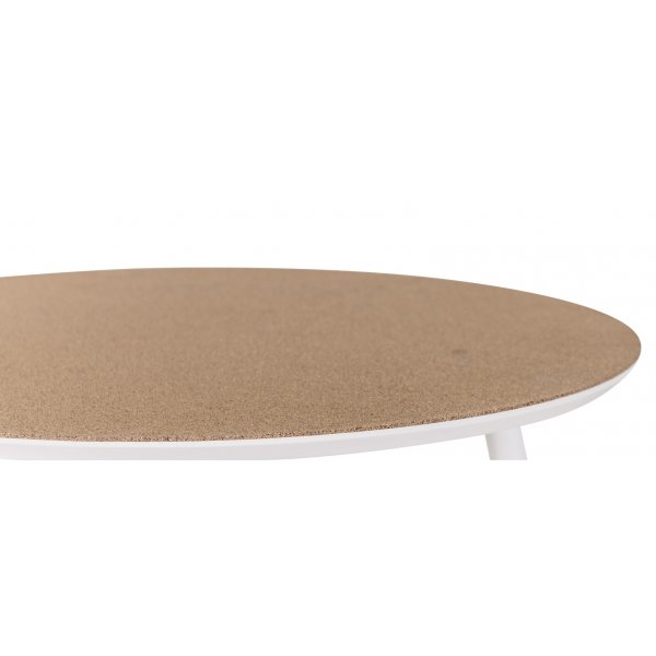 Beat soffbord runt Ø72 cm - Kork/Vit Beat soffbord runt Ø72 cm - Kork/Vit