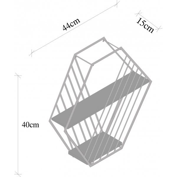 Liliales vägghylla - Svart/natur Liliales vägghylla - Svart/natur