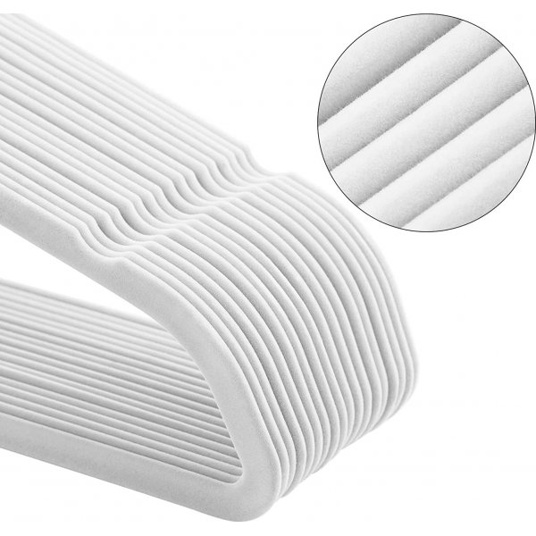 Klädgalge, sammet, 45 cm, 50-pack - Vit Klädgalge, sammet, 45 cm, 50-pack - Vit
