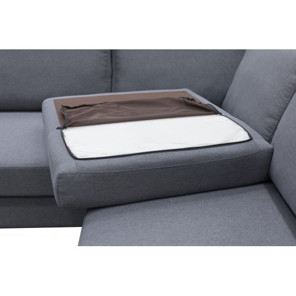 Nova grå U-soffa med metallben - 320 cm Nova grå U-soffa med metallben - 320 cm
