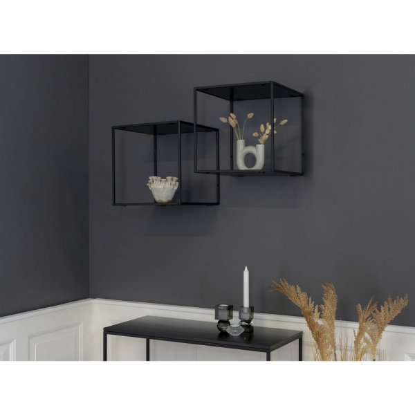 Vita Vägghylla - Svart - 36x36x36 Vita Vägghylla - Svart - 36x36x36