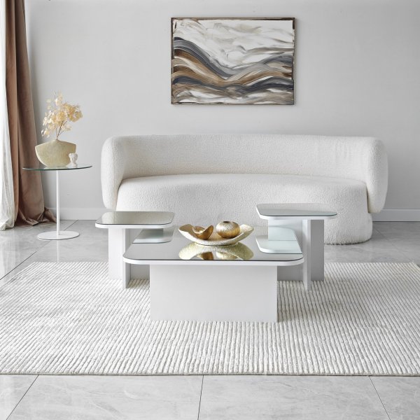 Ensemble table basse Jazz 80/40/40 x 80/40/40 cm - Blanc Ensemble table basse Jazz 80/40/40 x 80/40/40 cm - Blanc