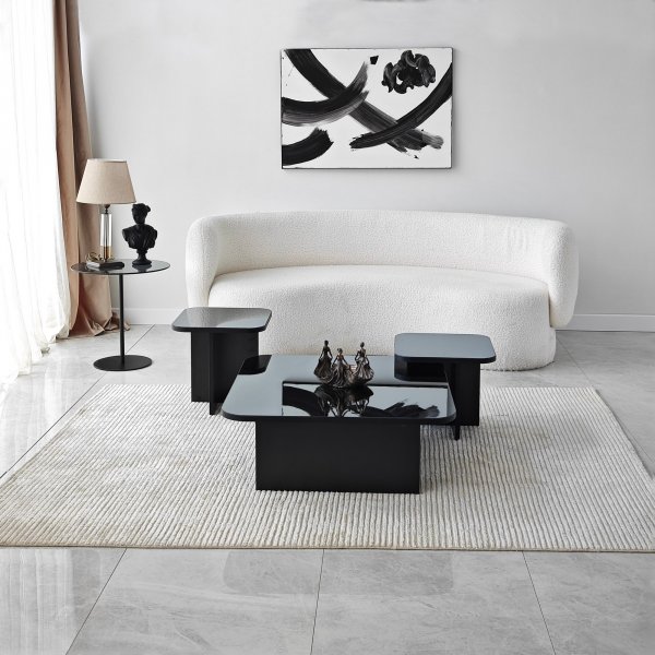 Ensemble table basse Jazz 80/40/40 x 80/40/40 cm - Noir Ensemble table basse Jazz 80/40/40 x 80/40/40 cm - Noir