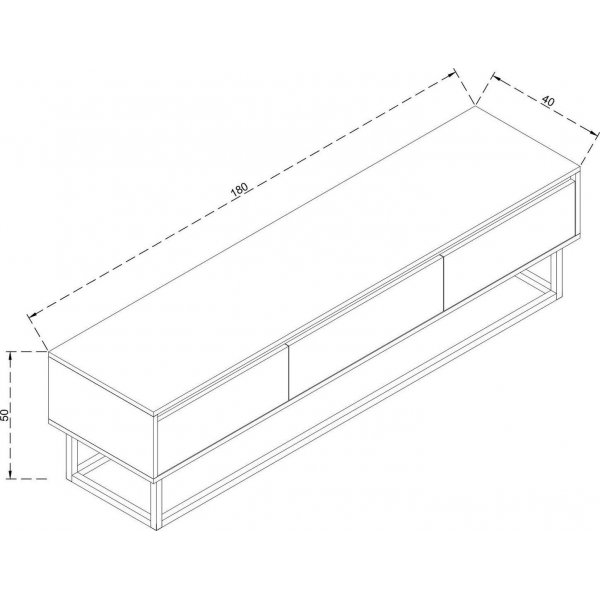 Lupin TV-bnk 180 cm - Valnt/svart