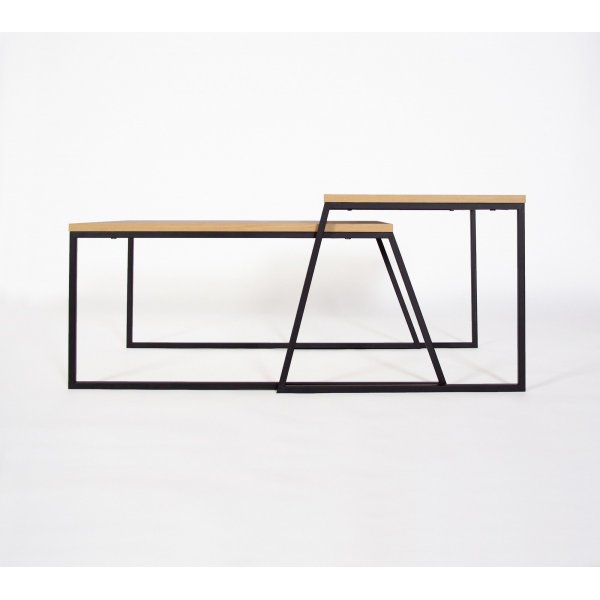 Pal soffbord 88 x 50 cm - Ek/svart Pal soffbord 88 x 50 cm - Ek/svart