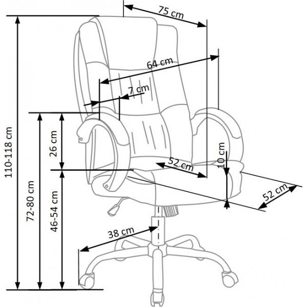 Chaise de bureau Bojan en cuir artificiel noir Chaise de bureau Bojan en cuir artificiel noir