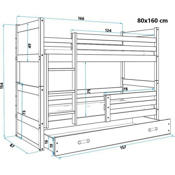 Århus våningssäng med förvaringslåda - Valfri färg & storlek Århus våningssäng med förvaringslåda - Valfri färg & storlek