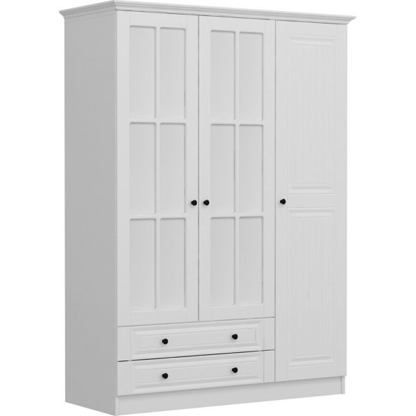 Kapeto garderob med spegeldörrar, 135 cm - Vit Kapeto garderob med spegeldörrar, 135 cm - Vit