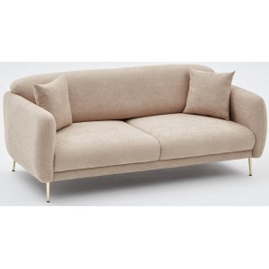 Simena 3-sits soffa - Beige/guld