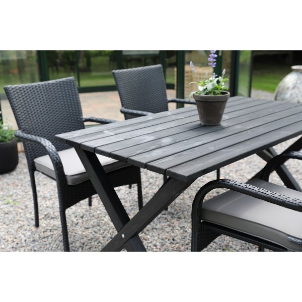 Eettafel Scottsdale 150 cm - Zwart + Textielreiniging voor meubels