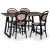 Groupe de salle  manger Edge 3.0 140x90 cm avec 4 chaises Alicia noires en bois courb - Stratifi haute pression noir (HPL)