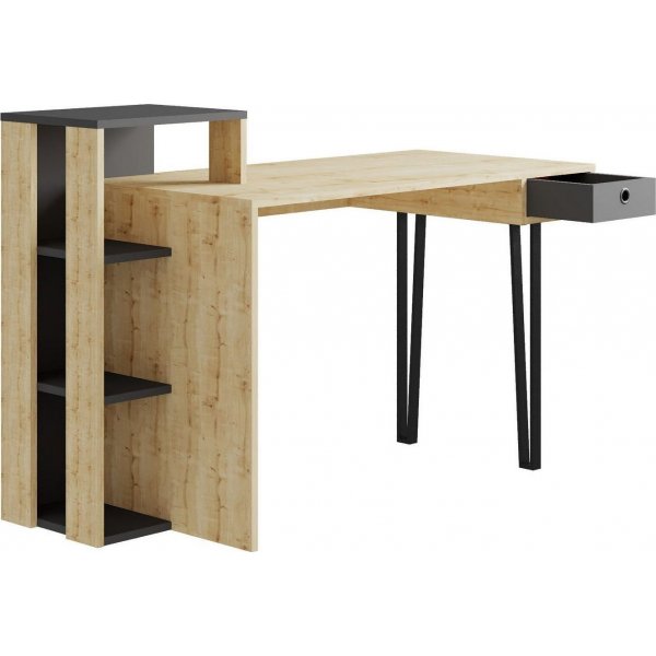 Loyd skrivbord 141x92 cm - Ek/antracit Loyd skrivbord 141x92 cm - Ek/antracit