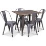 Industry matgrupp bord med 4 st Industry pltstolar - Vintage / Metall