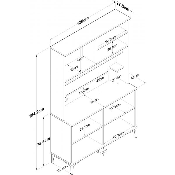Jeriko köksskåp 176 - Vit/valnöt Jeriko köksskåp 176 - Vit/valnöt