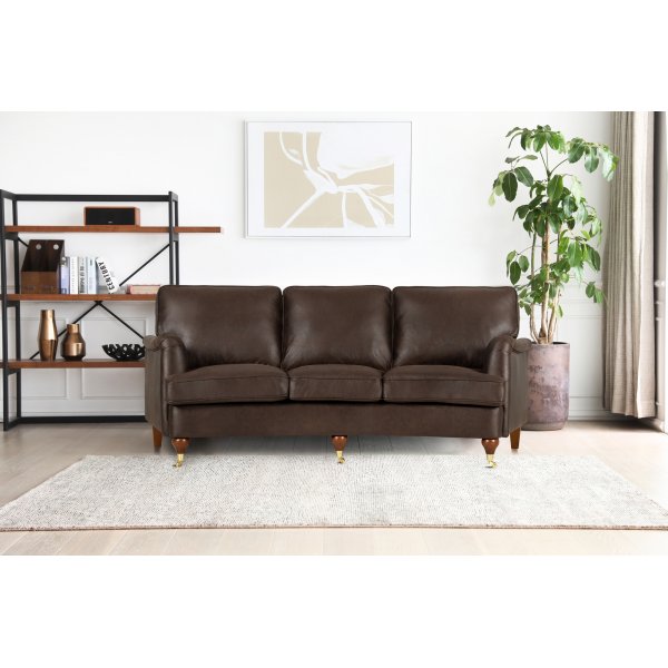 Soffa svngd 3-sits 225 cm brun vintage