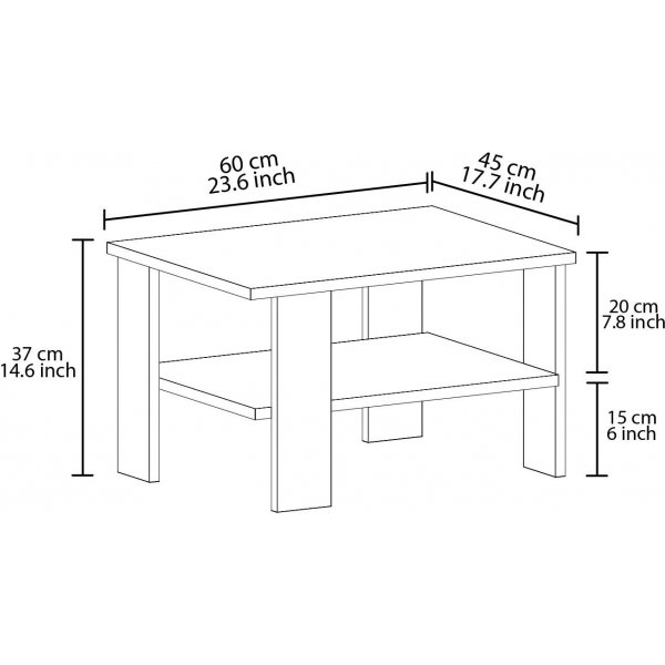 Duama soffbord 90 x 45 cm - Vit