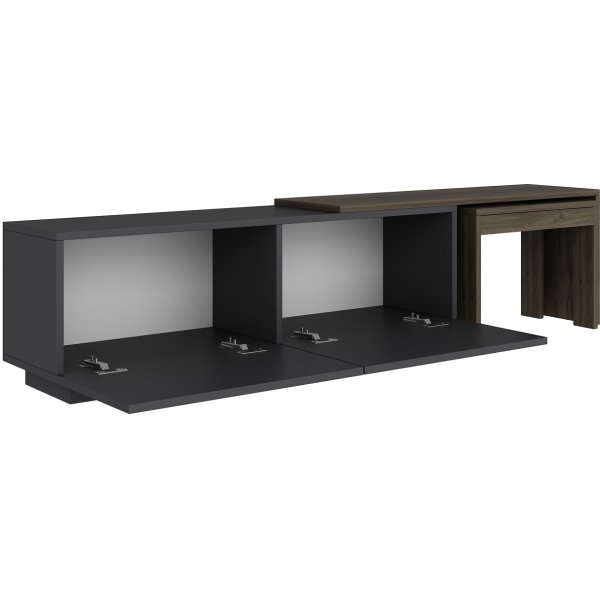 Meuble TV Oslo - Anthracite/noyer Meuble TV Oslo - Anthracite/noyer