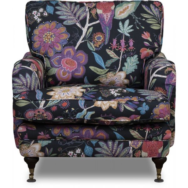 Fauteuil Howard bloemenstof zwart + Textielreiniging voor meubels Fauteuil Howard bloemenstof zwart + Textielreiniging voor meubels