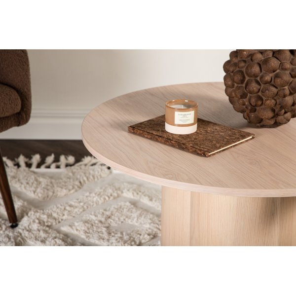 Table basse Ø80 cm blanchie à la chaux - Olivia Table basse Ø80 cm blanchie à la chaux - Olivia