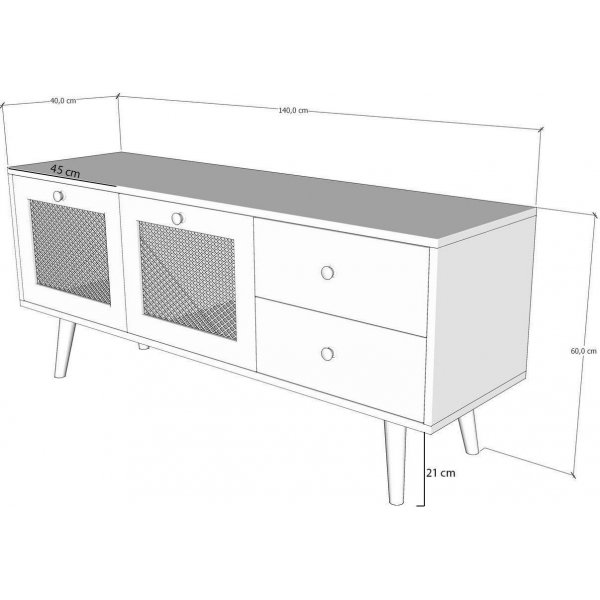 Patara TV-bänk 140 cm - Ek Patara TV-bänk 140 cm - Ek