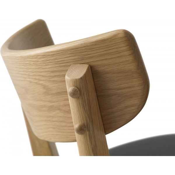 Chaise de comptoir Tatomanto - PU noir/chêne Chaise de comptoir Tatomanto - PU noir/chêne