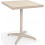 Urbanite cafgrupp med bord 63 x 63 cm och 2 st stapelbara matstolar - Beige
