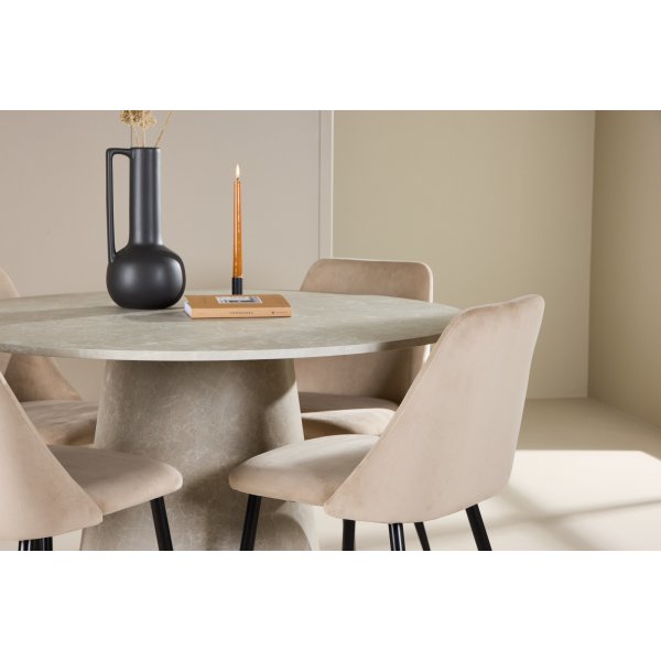 Matbord Lanzo med 4 st Night stolar - Beige/svart Matbord Lanzo med 4 st Night stolar - Beige/svart