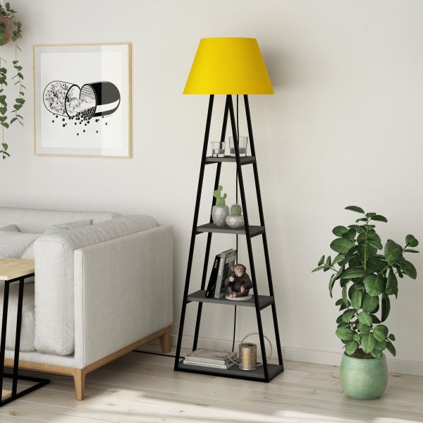 Pal golvlampa - Antracit/gul
