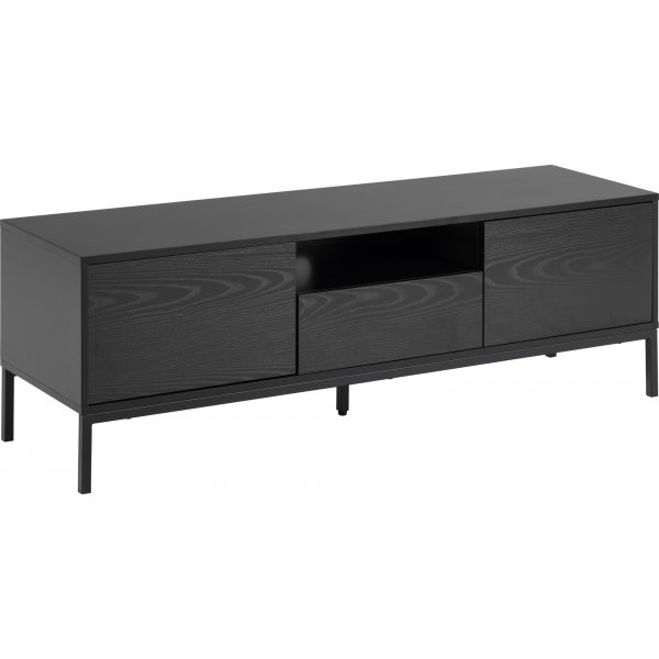Seaford mediabnk 140 cm - Svart