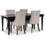 Paris matgrupp svart bord med 4 st Tuva New Port stolar i beige tyg