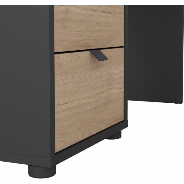 Bureau d\\\'angle Sign - Gris mat/hickory