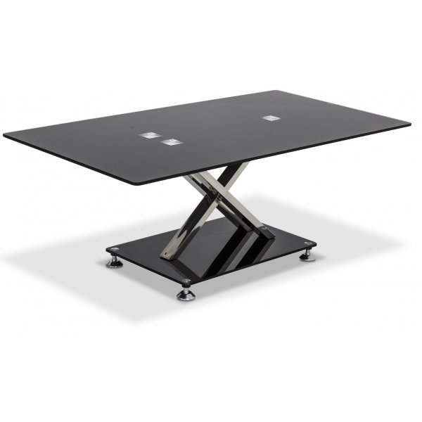 Safiren soffbord 120 x 65 cm - Krom/Svart glas Safiren soffbord 120 x 65 cm - Krom/Svart glas