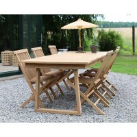 Saltö utematgrupp matbord 240x100 cm med 6 st matstolar - Teak Saltö utematgrupp matbord 240x100 cm med 6 st matstolar - Teak
