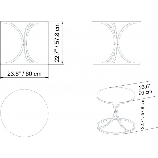 Corleone sidobord 60 x 60 cm - Svart Corleone sidobord 60 x 60 cm - Svart