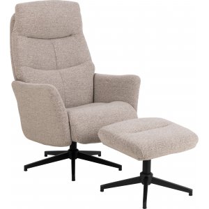 London fauteuil met voetenbank - Beige