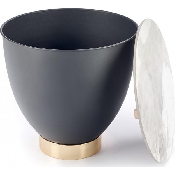 Table d\\\'appoint Cecilia Ø48 cm - Marbre blanc/gris cendré/or Table d\\\'appoint Cecilia Ø48 cm - Marbre blanc/gris cendré/or