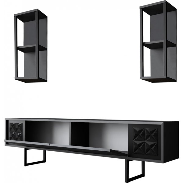Erki TV-bänk - Antracit/svart Erki TV-bänk - Antracit/svart