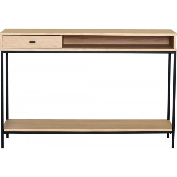 Regal konsolbord 120 x 34 cm - Vitpigmenterad ekfanr/svart