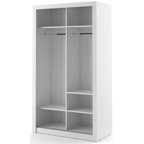 Garderob med skjutdörrar vit 120x215 cm - Mervyn Garderob med skjutdörrar vit 120x215 cm - Mervyn
