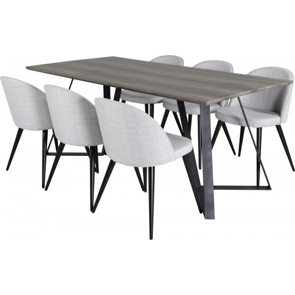 Matbord 180x90 cm - Ek/svart Matbord 180x90 cm - Ek/svart
