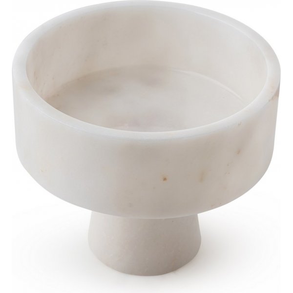 Fat med fot i vit Thassosmarmor