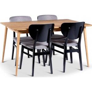 Alborg matbord 140x90 cm med 4 st Borgholm stolar