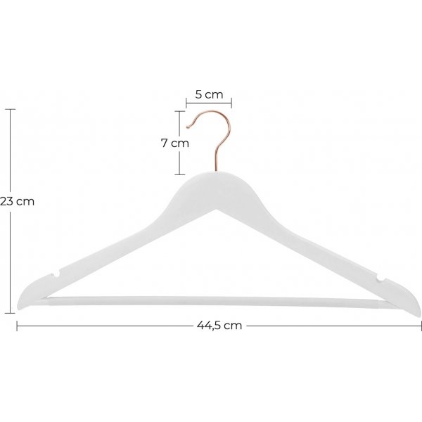 Klädgalge, trä, 44,5 cm, 20-pack - Vit/rosa Klädgalge, trä, 44,5 cm, 20-pack - Vit/rosa
