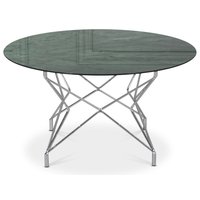 Soffbord Star 90 cm - Grönt marmorerat glas / Kromat underrede Soffbord Star 90 cm - Grönt marmorerat glas / Kromat underrede